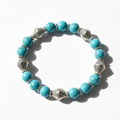 Desert Sky turquoise and diamond silver spacer bracelet on white background