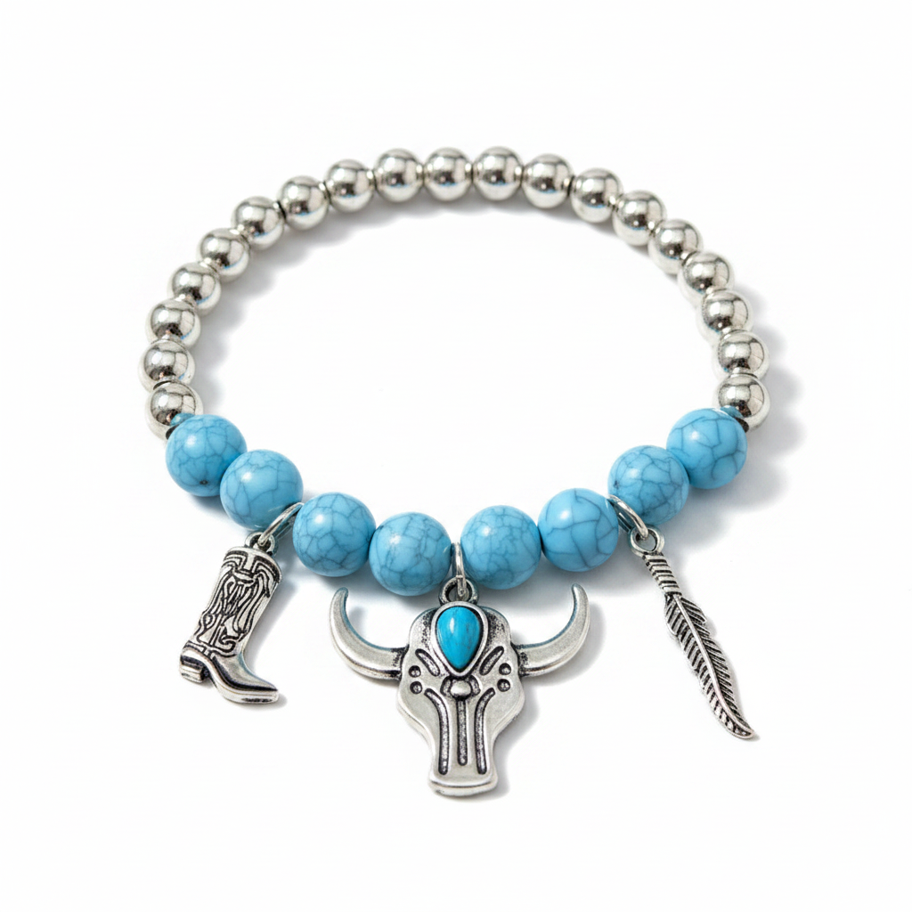 Desert Sky western charm bracelet on white background