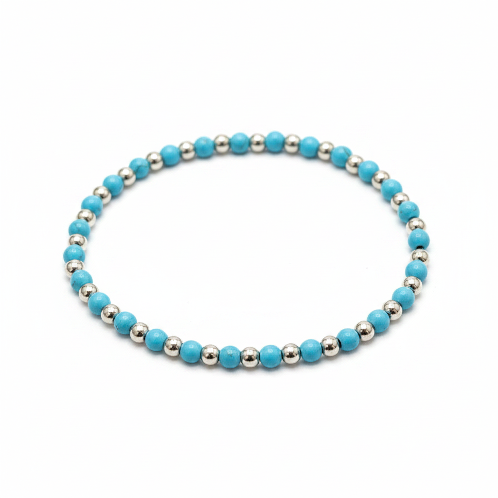 Desert Sky solid turquoise bracelet on white background